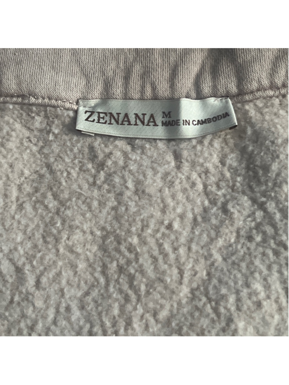 Zenana Scuba Cropped Funnel-Neck Half-Zip fleece. kangaroo pocket. (M) - Picture 2 of 2